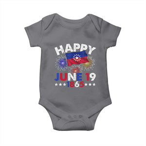 Juneteenth Flag Baby Onesie Black Freedom Black History June 19 1865 TS10 Charcoal Print Your Wear