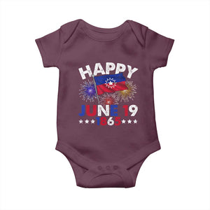 Juneteenth Flag Baby Onesie Black Freedom Black History June 19 1865 TS10 Maroon Print Your Wear