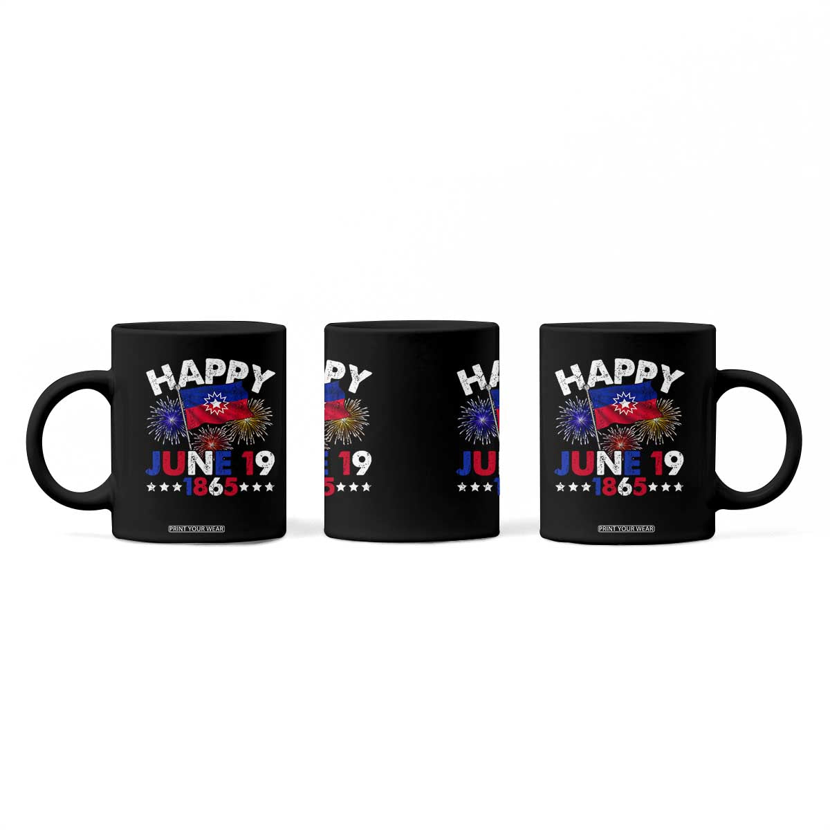 Juneteenth Flag Coffee Mug Black Freedom Black History June 19 1865 TS10 Print Your Wear
