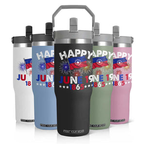 Juneteenth Flag Flip Straw Tumbler Black Freedom Black History June 19 1865 TS10 Print Your Wear