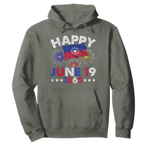 Juneteenth Flag Hoodie Black Freedom Black History June 19 1865 TS10 Military Green Print Your Wear