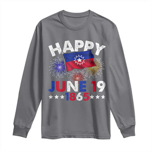Juneteenth Flag Long Sleeve Shirt Black Freedom Black History June 19 1865 TS10 Charcoal Print Your Wear