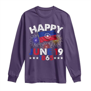 Juneteenth Flag Long Sleeve Shirt Black Freedom Black History June 19 1865 TS10 Purple Print Your Wear