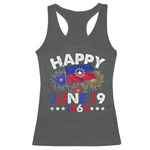 Juneteenth Flag Racerback Tank Top Black Freedom Black History June 19 1865 TS10 Dark Heather Print Your Wear