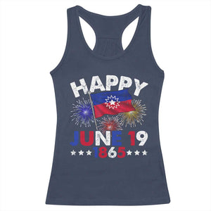 Juneteenth Flag Racerback Tank Top Black Freedom Black History June 19 1865 TS10 Navy Print Your Wear