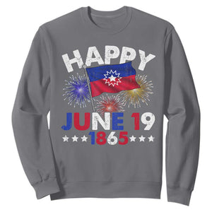 Juneteenth Flag Sweatshirt Black Freedom Black History June 19 1865 TS10 Charcoal Print Your Wear