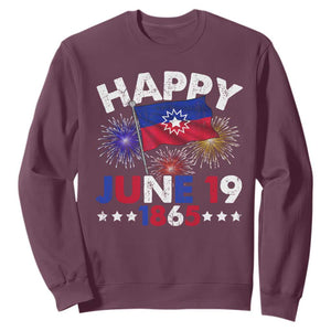Juneteenth Flag Sweatshirt Black Freedom Black History June 19 1865 TS10 Maroon Print Your Wear
