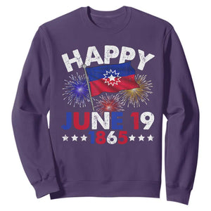 Juneteenth Flag Sweatshirt Black Freedom Black History June 19 1865 TS10 Purple Print Your Wear