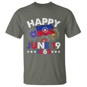 Juneteenth Flag T Shirt Black Freedom Black History June 19 1865 TS10 Military Green Print Your Wear