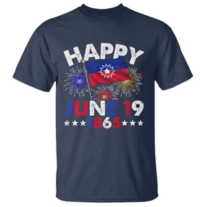 Juneteenth Flag T Shirt Black Freedom Black History June 19 1865 TS10 Navy Print Your Wear
