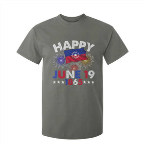 Juneteenth Flag T Shirt For Kid Black Freedom Black History June 19 1865 TS10 Military Green Print Your Wear
