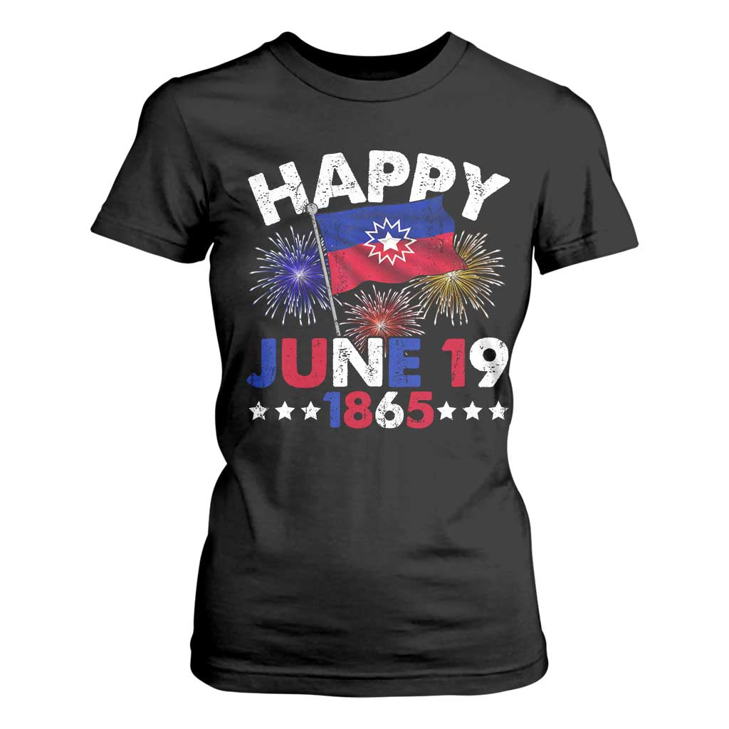 Juneteenth Flag T Shirt For Women Black Freedom Black History June 19 1865 TS10 Black Print Your Wear