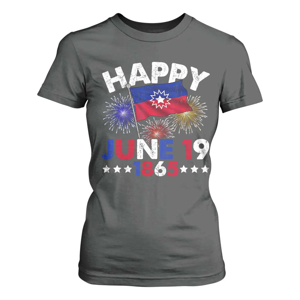 Juneteenth Flag T Shirt For Women Black Freedom Black History June 19 1865 TS10 Dark Heather Print Your Wear