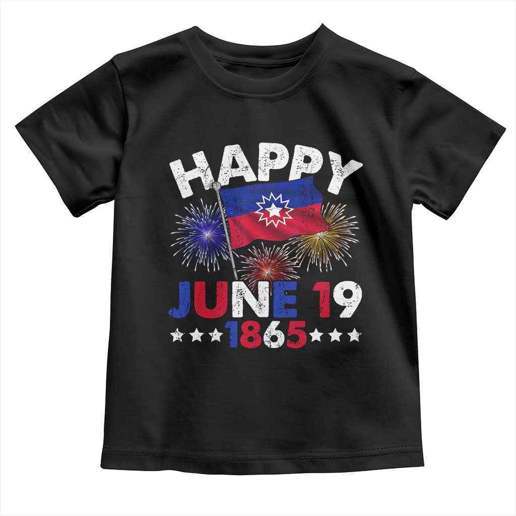 Juneteenth Flag Toddler T Shirt Black Freedom Black History June 19 1865 TS10 Black Print Your Wear
