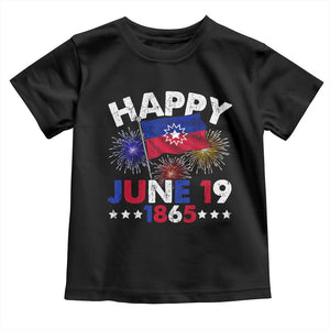 Juneteenth Flag Toddler T Shirt Black Freedom Black History June 19 1865 TS10 Black Print Your Wear