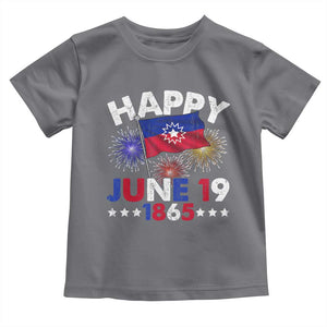 Juneteenth Flag Toddler T Shirt Black Freedom Black History June 19 1865 TS10 Charcoal Print Your Wear
