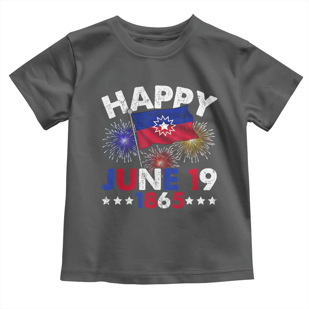 Juneteenth Flag Toddler T Shirt Black Freedom Black History June 19 1865 TS10 Dark Heather Print Your Wear