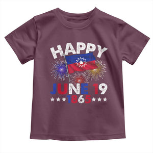 Juneteenth Flag Toddler T Shirt Black Freedom Black History June 19 1865 TS10 Maroon Print Your Wear