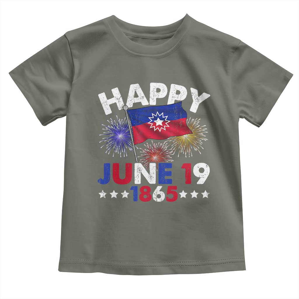 Juneteenth Flag Toddler T Shirt Black Freedom Black History June 19 1865 TS10 Military Green Print Your Wear