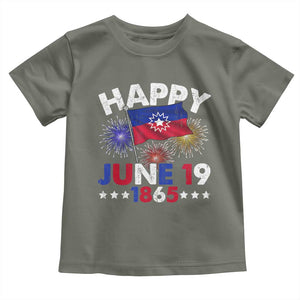 Juneteenth Flag Toddler T Shirt Black Freedom Black History June 19 1865 TS10 Military Green Print Your Wear