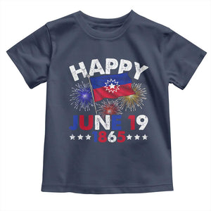 Juneteenth Flag Toddler T Shirt Black Freedom Black History June 19 1865 TS10 Navy Print Your Wear