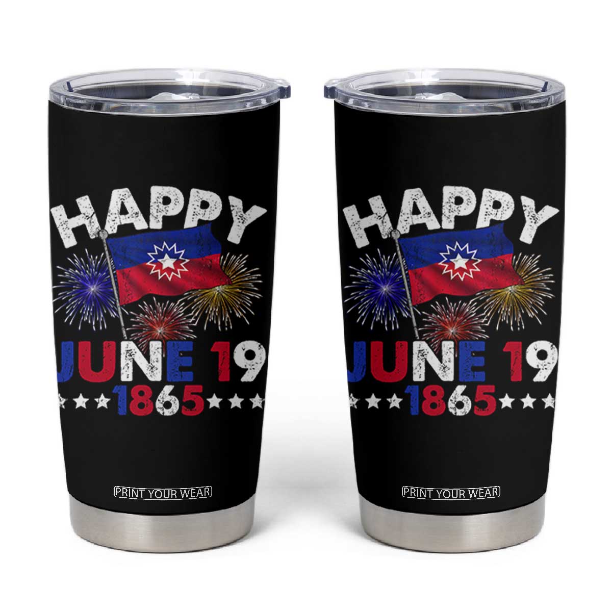 Juneteenth Flag Tumbler Cup Black Freedom Black History June 19 1865 TS10 Black Print Your Wear