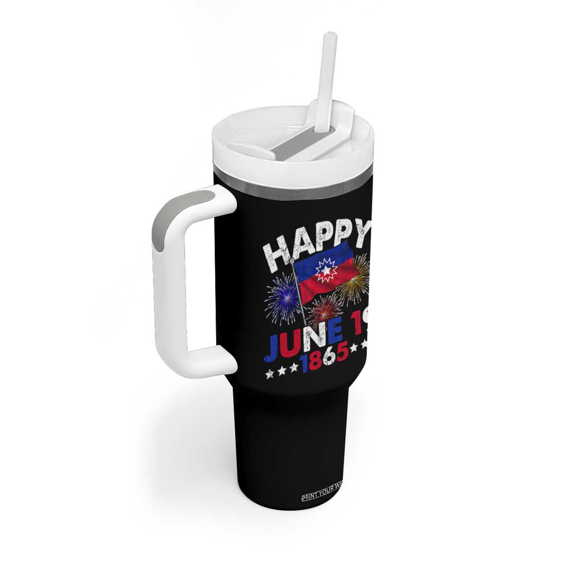 Juneteenth Flag Tumbler With Handle Black Freedom Black History June 19 1865 TS10 Print Your Wear