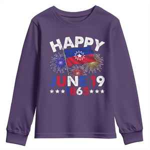 Juneteenth Flag Youth Sweatshirt Black Freedom Black History June 19 1865 TS10 Purple Print Your Wear