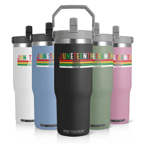 Juneteenth Flip Straw Tumbler Black History Culture Excellence Respect Retro Vintage TS10 Print Your Wear