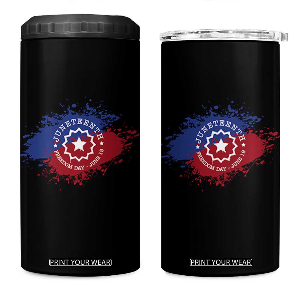 Juneteenth Freedom Day June 19 1865 4 in 1 Can Cooler Tumbler Juneteenth Flag TS11 One Size: 16 oz Black Print Your Wear