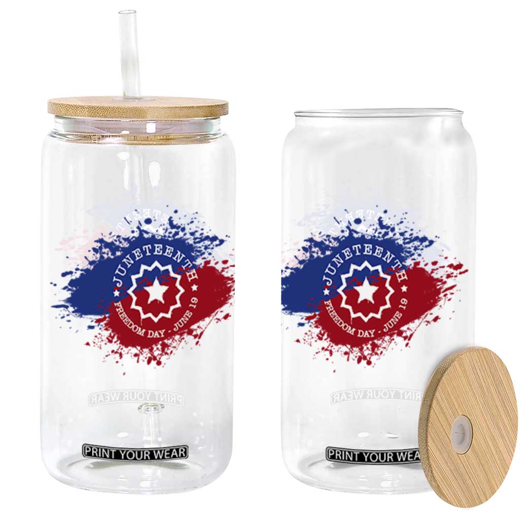 Juneteenth Freedom Day June 19 1865 Glass Can Juneteenth Flag TS11 Black Print Your Wear