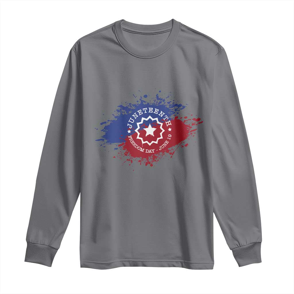 Juneteenth Freedom Day June 19 1865 Long Sleeve Shirt Juneteenth Flag TS11 Charcoal Print Your Wear