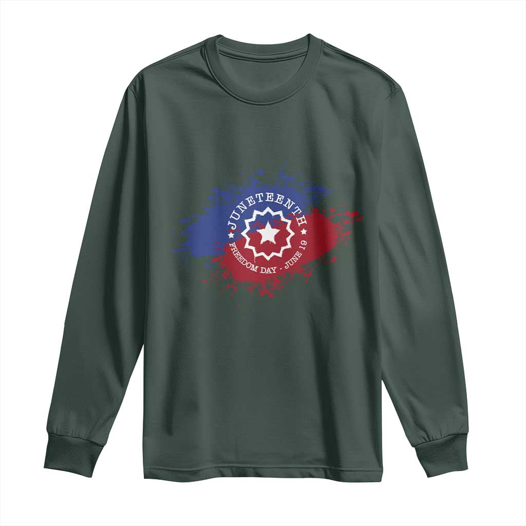Juneteenth Freedom Day June 19 1865 Long Sleeve Shirt Juneteenth Flag TS11 Dark Forest Green Print Your Wear