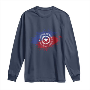 Juneteenth Freedom Day June 19 1865 Long Sleeve Shirt Juneteenth Flag TS11 Navy Print Your Wear