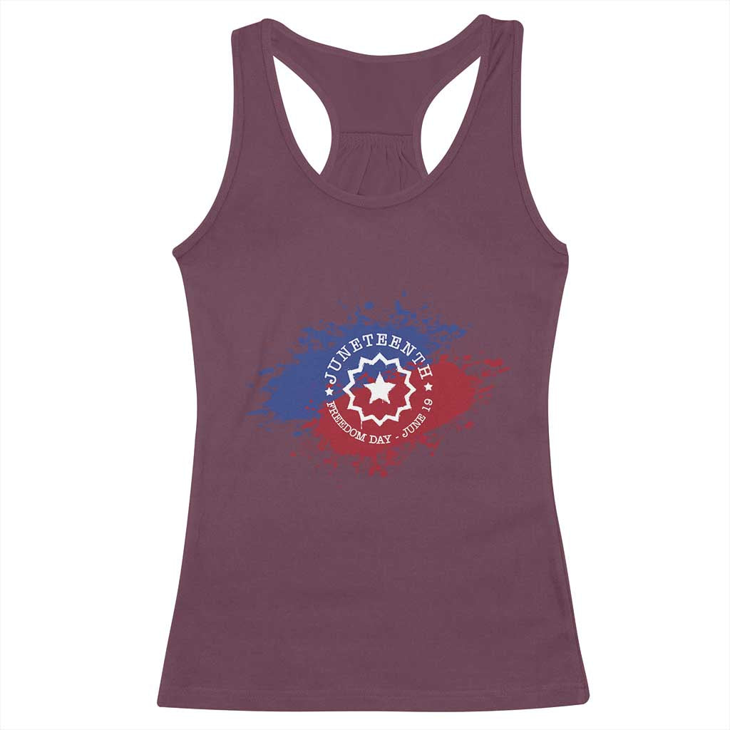 Juneteenth Freedom Day June 19 1865 Racerback Tank Top Juneteenth Flag TS11 Maroon Print Your Wear