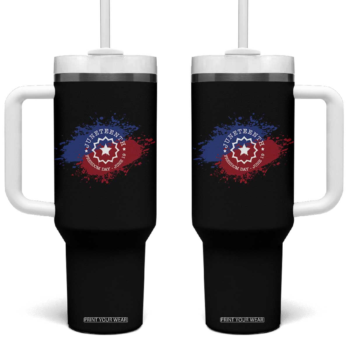 Juneteenth Freedom Day June 19 1865 Tumbler With Handle Juneteenth Flag TS11 One Size: 40 oz Black Print Your Wear