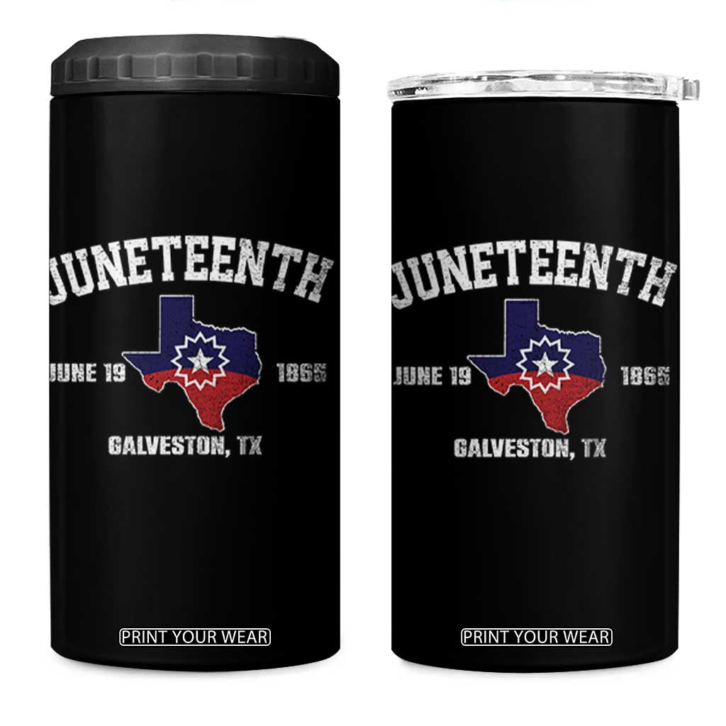Juneteenth Galveston Texas 4 in 1 Can Cooler Tumbler Juneteenth Flag African American History TS11 One Size: 16 oz Black Print Your Wear