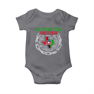 Juneteenth Galveston Texas Baby Onesie Break The Chain Freedom Since 1865 TS11 Charcoal Print Your Wear