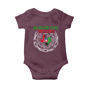 Juneteenth Galveston Texas Baby Onesie Break The Chain Freedom Since 1865 TS11 Maroon Print Your Wear