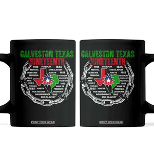 Juneteenth Galveston Texas Coffee Mug Break The Chain Freedom Since 1865 TS11 Black Print Your Wear