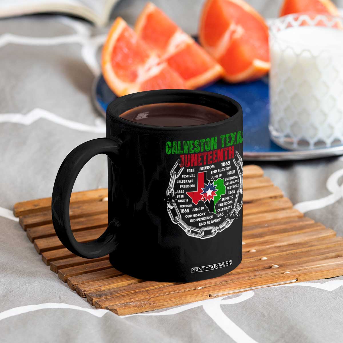 Juneteenth Galveston Texas Coffee Mug Break The Chain Freedom Since 1865 TS11 Print Your Wear