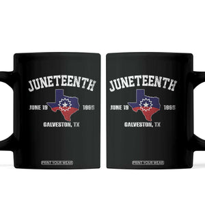 Juneteenth Galveston Texas Coffee Mug Juneteenth Flag African American History TS11 Black Print Your Wear