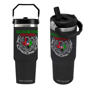 Juneteenth Galveston Texas Flip Straw Tumbler Break The Chain Freedom Since 1865 TS11 One Size: 30 oz Black Print Your Wear