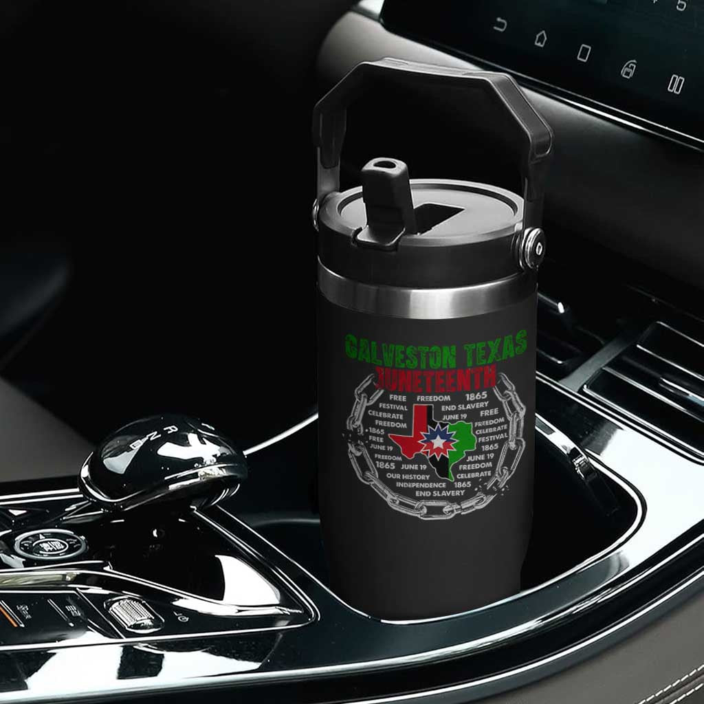 Juneteenth Galveston Texas Flip Straw Tumbler Break The Chain Freedom Since 1865 TS11 Print Your Wear