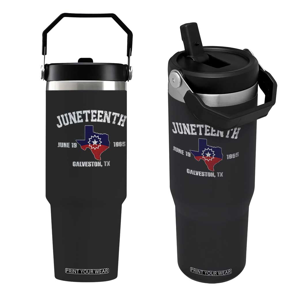 Juneteenth Galveston Texas Flip Straw Tumbler Juneteenth Flag African American History TS11 One Size: 30 oz Black Print Your Wear