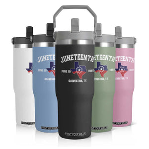 Juneteenth Galveston Texas Flip Straw Tumbler Juneteenth Flag African American History TS11 Print Your Wear