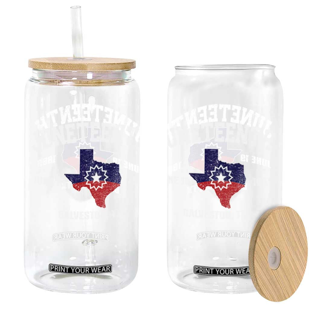Juneteenth Galveston Texas Glass Can Juneteenth Flag African American History TS11 Black Print Your Wear