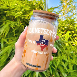 Juneteenth Galveston Texas Glass Can Juneteenth Flag African American History TS11 Print Your Wear