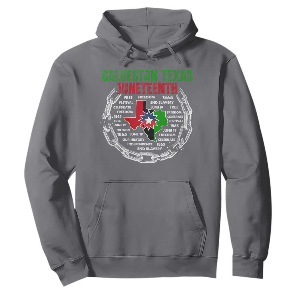 Juneteenth Galveston Texas Hoodie Break The Chain Freedom Since 1865 TS11 Charcoal Print Your Wear
