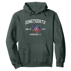 Juneteenth Galveston Texas Hoodie Juneteenth Flag African American History TS11 Dark Forest Green Print Your Wear